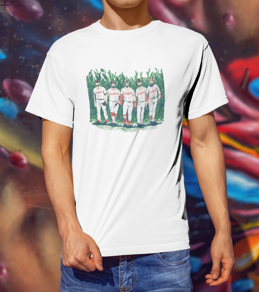 Cleveland Guardians Field Of Dreams Game 2026 Is This Heaven Baseball Players Walking In Cornfield T-Shirt