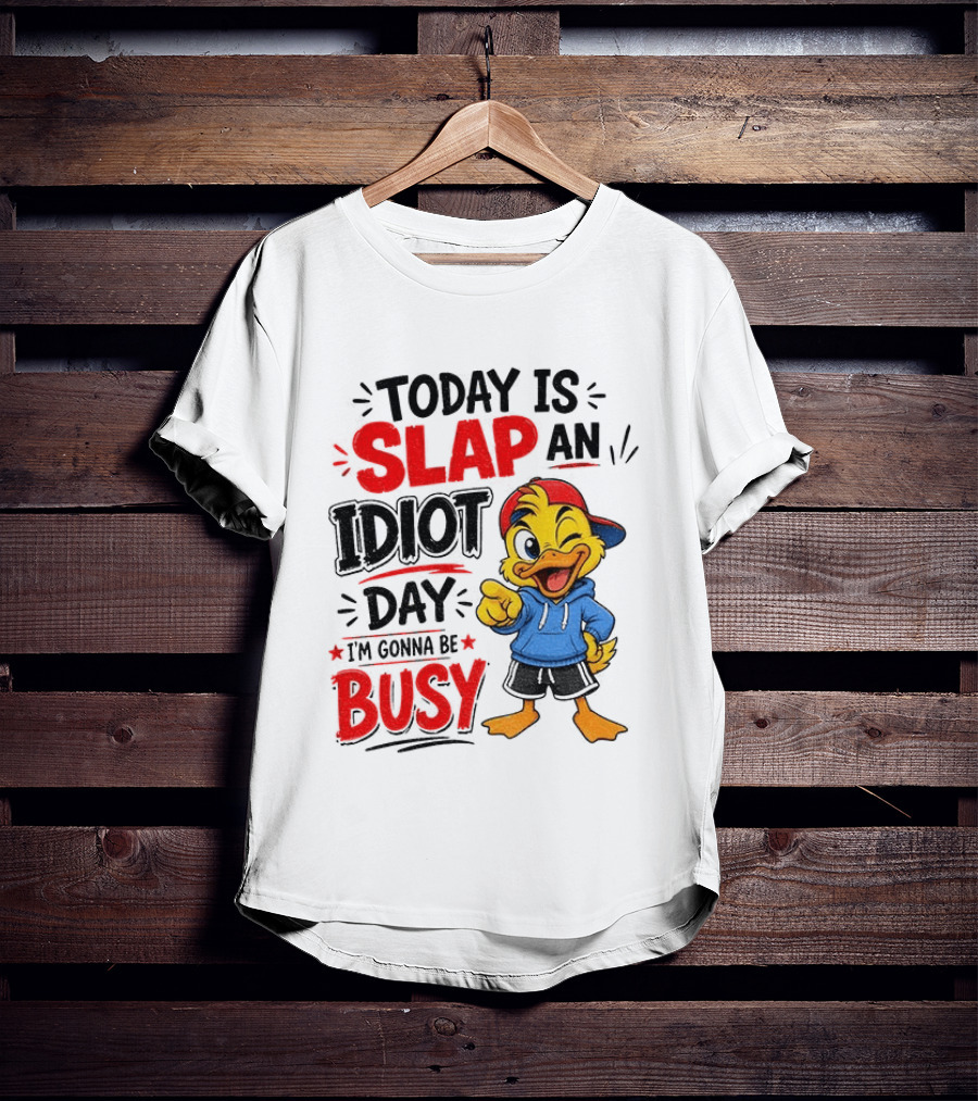 Today Is Slap An Idiot Day Duck I'm Gonna Be Busy T-Shirt