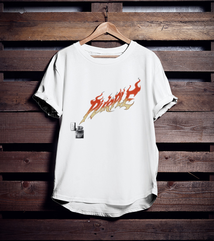 Purple Light My Fire Flame Zippo T-Shirt