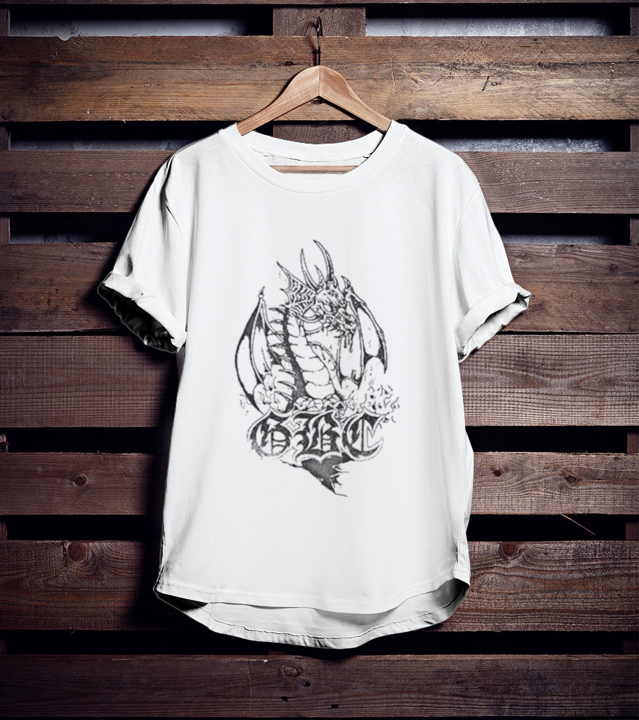 Goth Boi Clique Skull Dragon Artwork With Gothic Letters And Mythical Creature T-Shirt