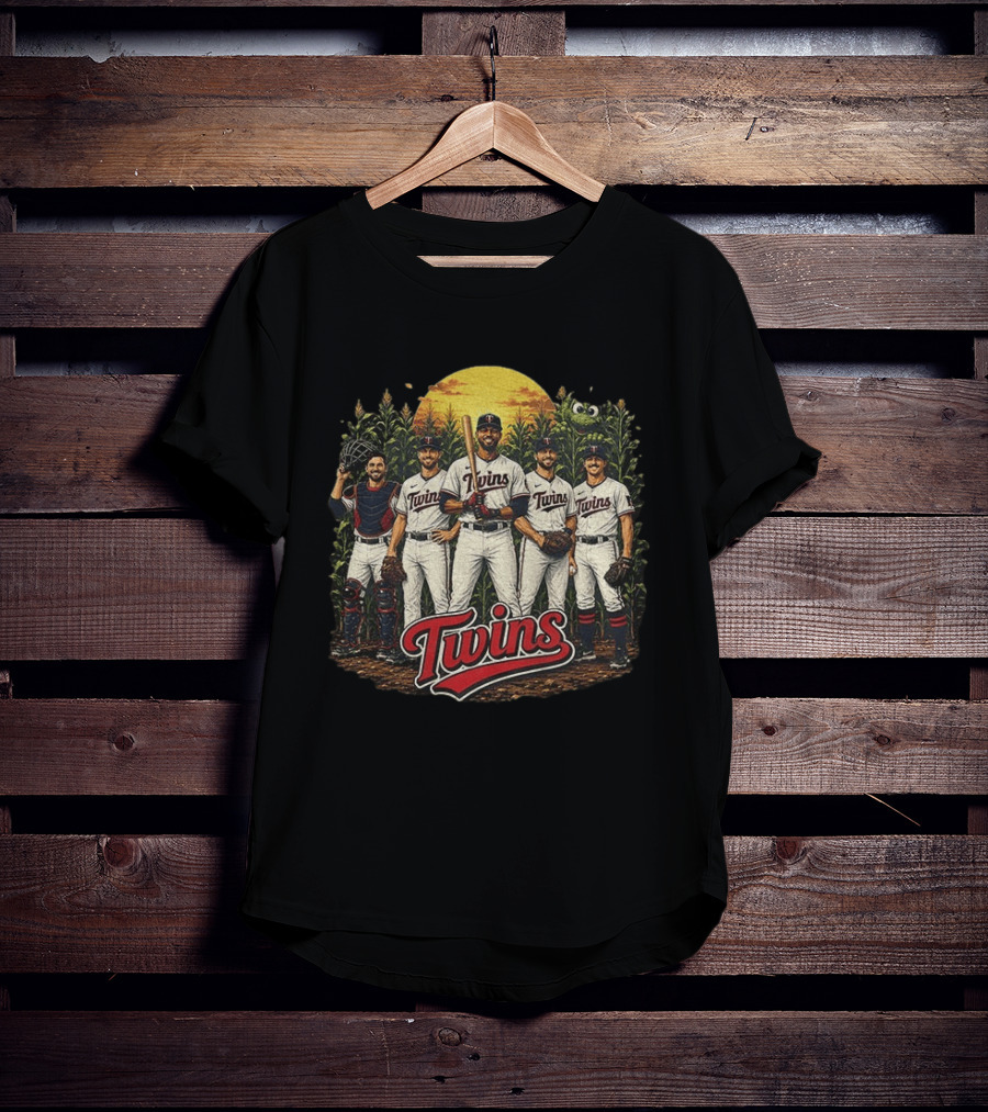 Twins Field Of Dreams Minnesota Twins Game Day Players Cornfield Sunset T-Shirt