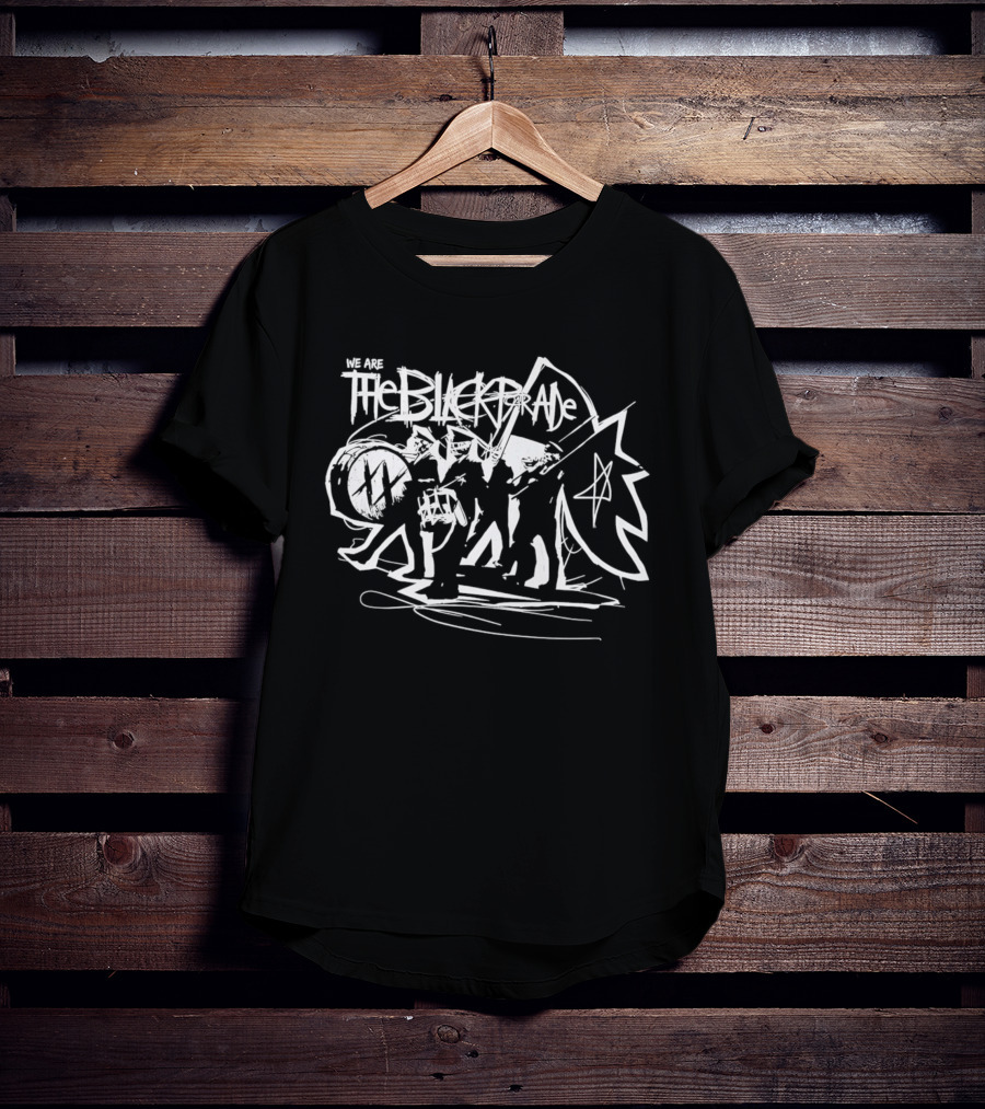 The Black Parade Skeleton Marching Band Drummer Flag Sketch T-Shirt