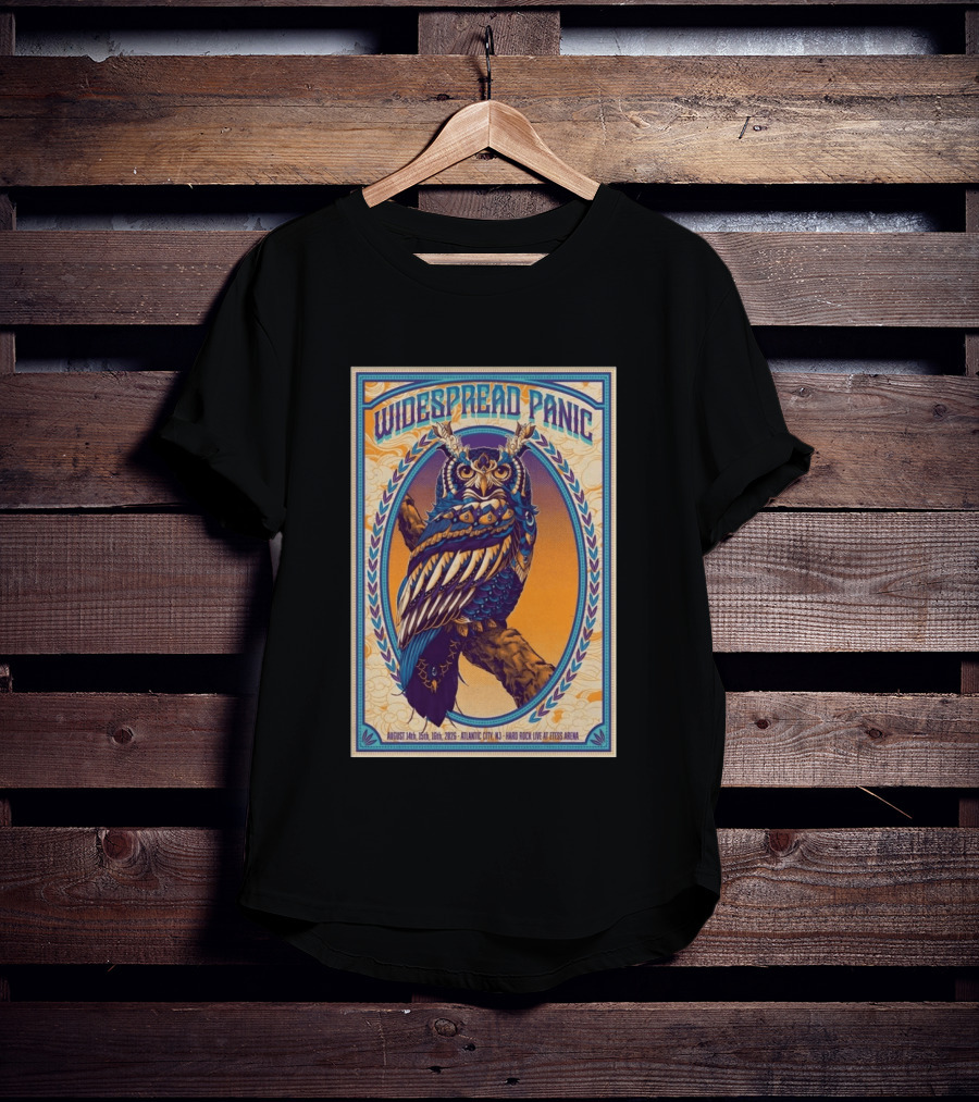 Widespread Panic Atlantic City August 14 16 2026 Hard Rock Live At Etess Arena Owl T-Shirt