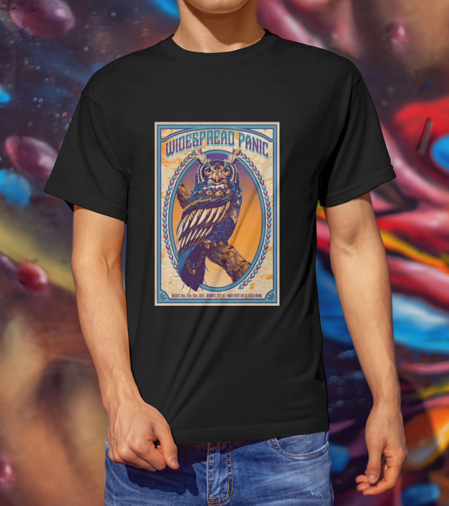 Widespread Panic Atlantic City August 14 16 2026 Hard Rock Live At Etess Arena Owl T-Shirt