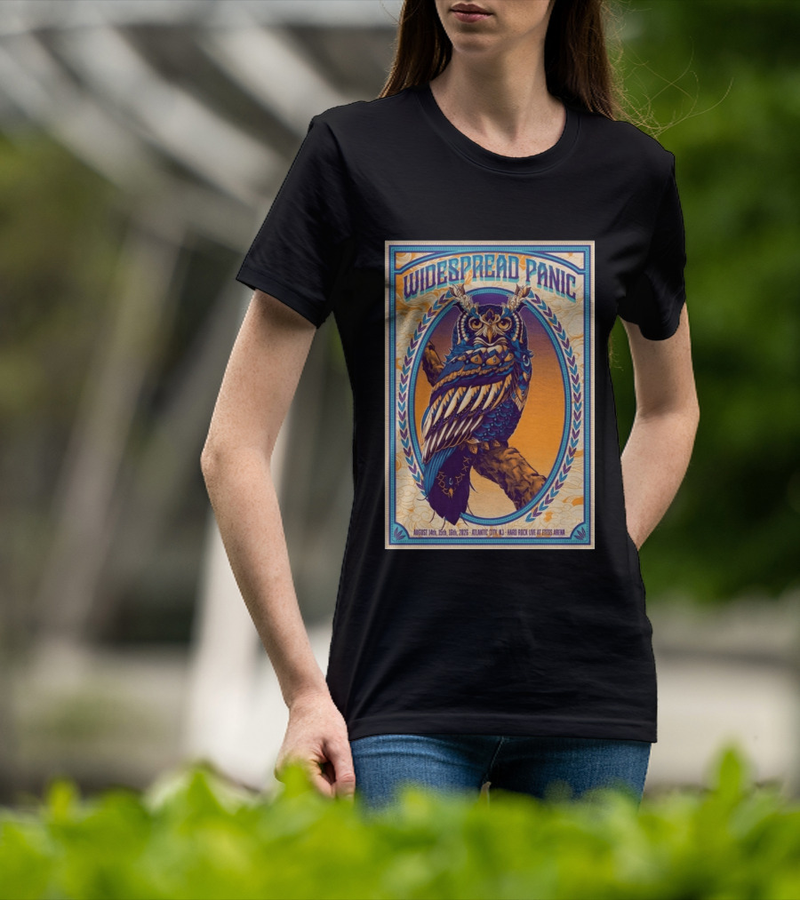Widespread Panic Atlantic City August 14 16 2026 Hard Rock Live At Etess Arena Owl T-Shirt