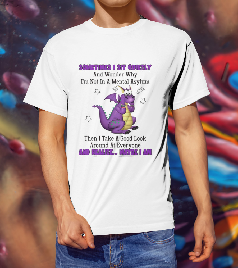 Sometimes I Sit Quietly Wonder Why I'm Not In A Mental Asylum Dragon Realize Maybe I Am T-Shirt