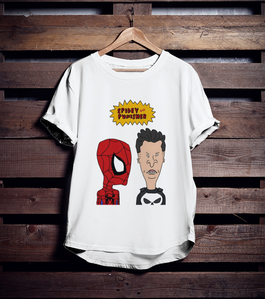 Beavis And Butt Head Spider Man Punisher Parody Marvel Mashup T-Shirt