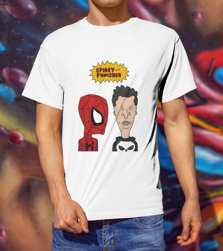Beavis And Butt Head Spider Man Punisher Parody Marvel Mashup T-Shirt