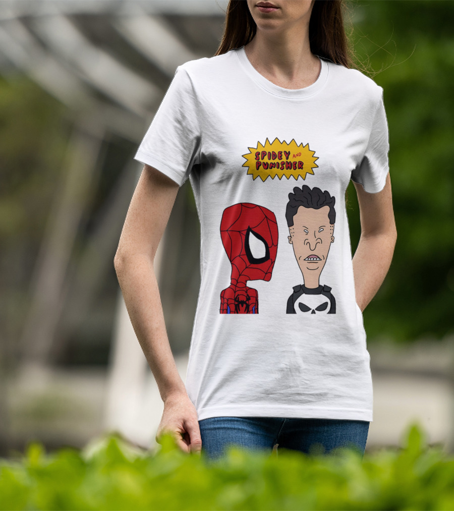 Beavis And Butt Head Spider Man Punisher Parody Marvel Mashup T-Shirt