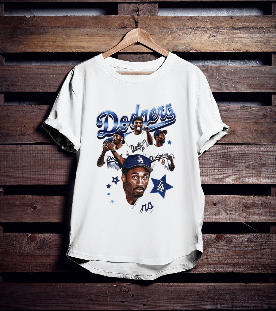 Los Angeles Dodgers Kobe Bryant Tribute Baseball Player Dodgers Jersey White T-Shirt