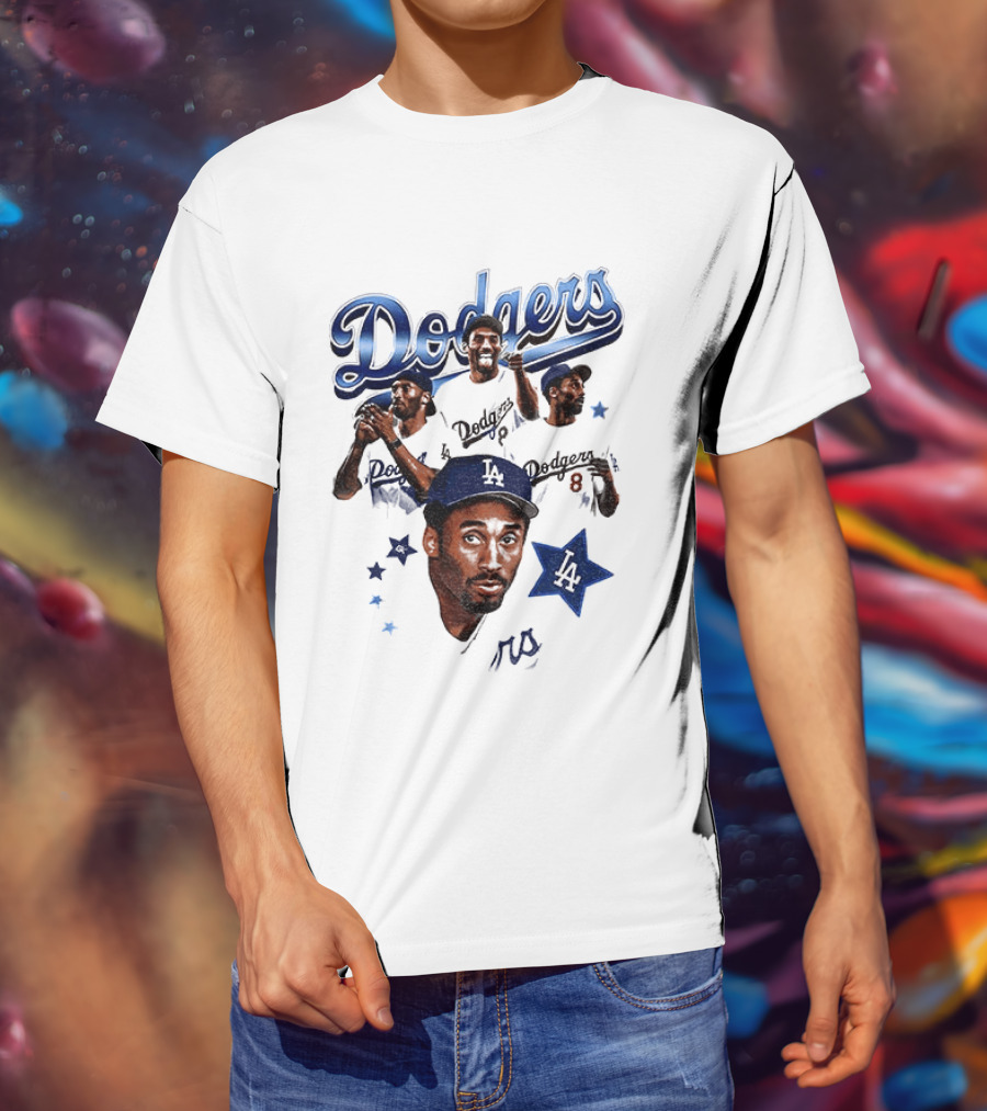 Los Angeles Dodgers Kobe Bryant Tribute Baseball Player Dodgers Jersey White T-Shirt
