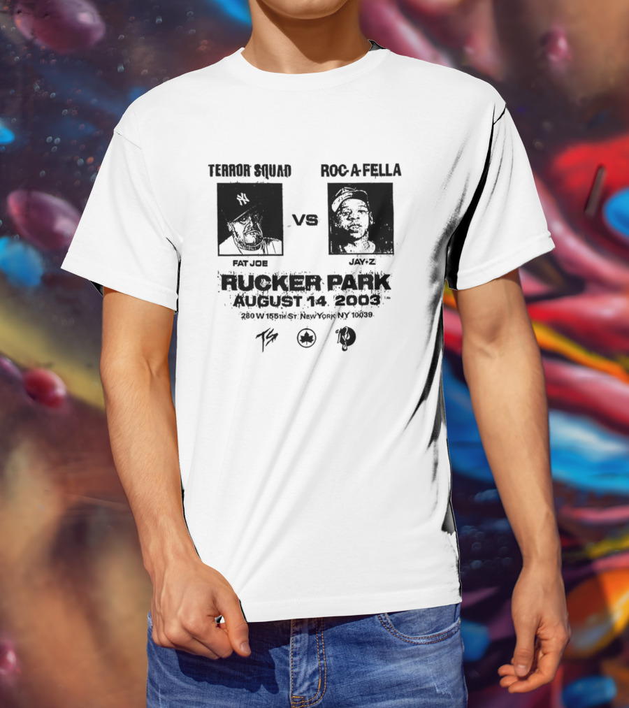Terror Squad Fat Joe Vs Roc A Fella Jay Z Rucker Park August 30 2003 34th Annual Entertainer's Basketball Classic NYC T-Shirt
