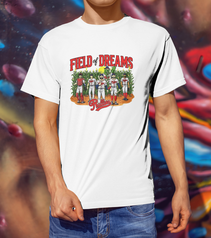 MLB Phillies Field Of Dreams 2026 Dyersville Iowa Cornfield Event T-Shirt