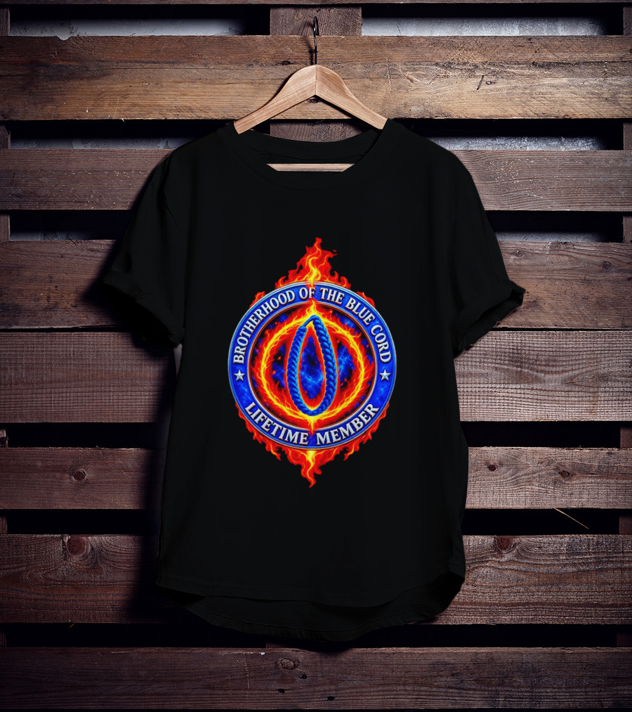 Brotherhood Of The Blue Cord Lifetime Member Fire Ring T-Shirt