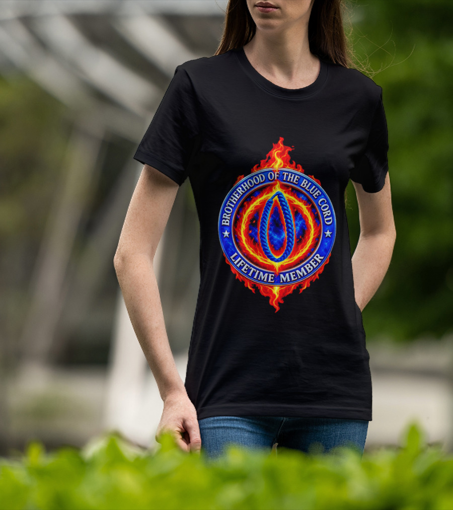 Brotherhood Of The Blue Cord Lifetime Member Fire Ring T-Shirt