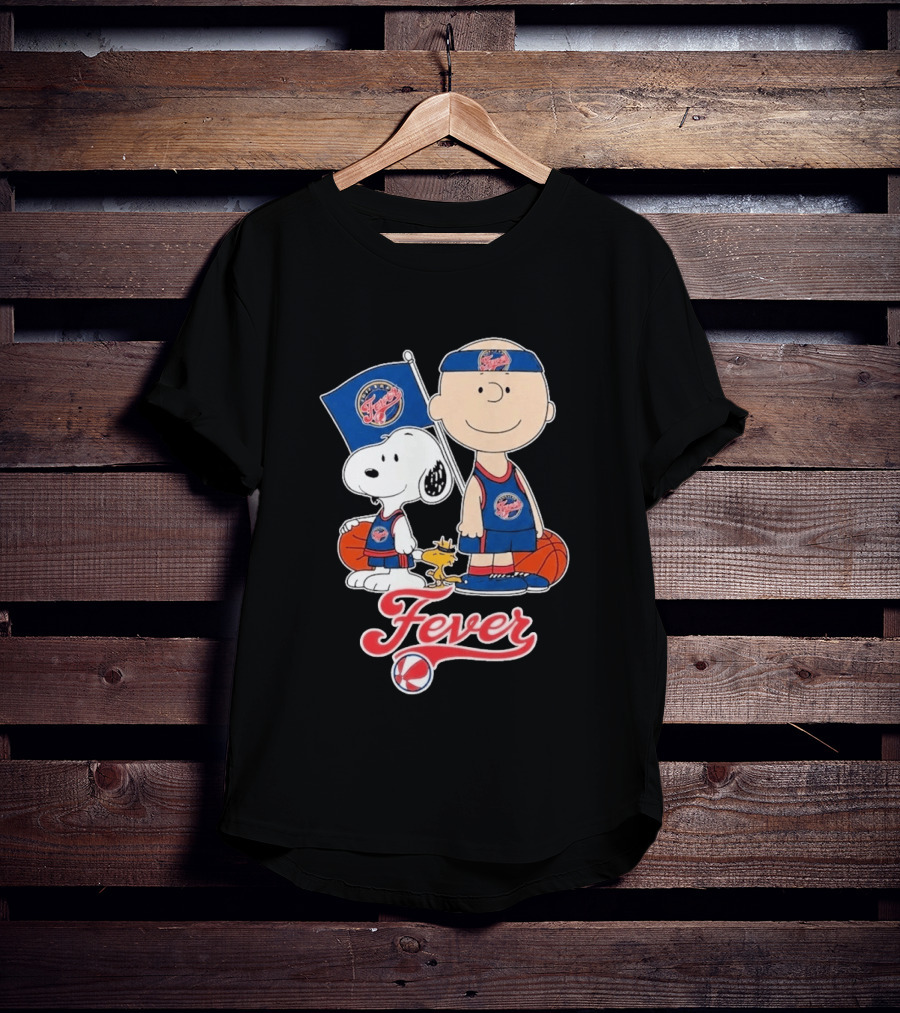 Indiana Fever Charlie Brown Snoopy WNBA Basketball Fever T-Shirt