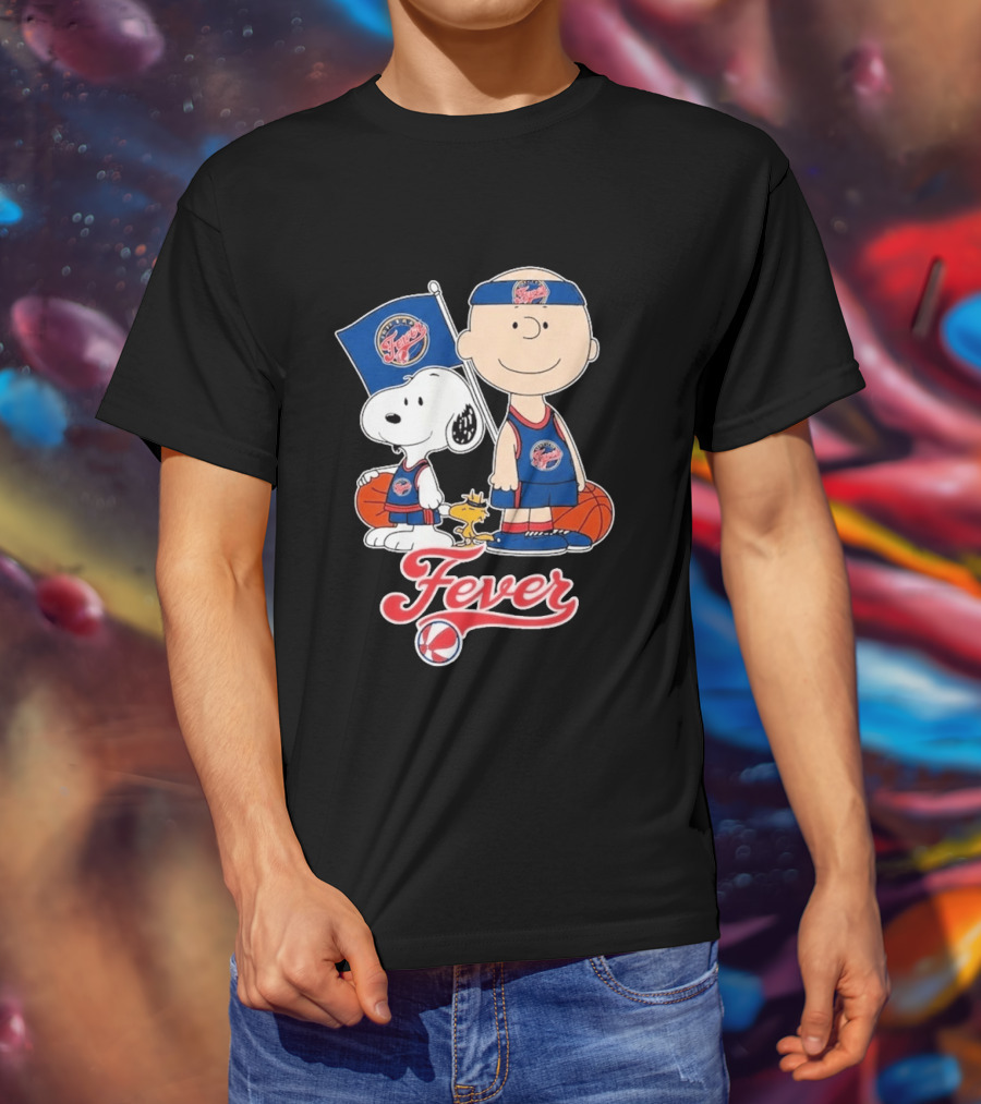 Indiana Fever Charlie Brown Snoopy WNBA Basketball Fever T-Shirt