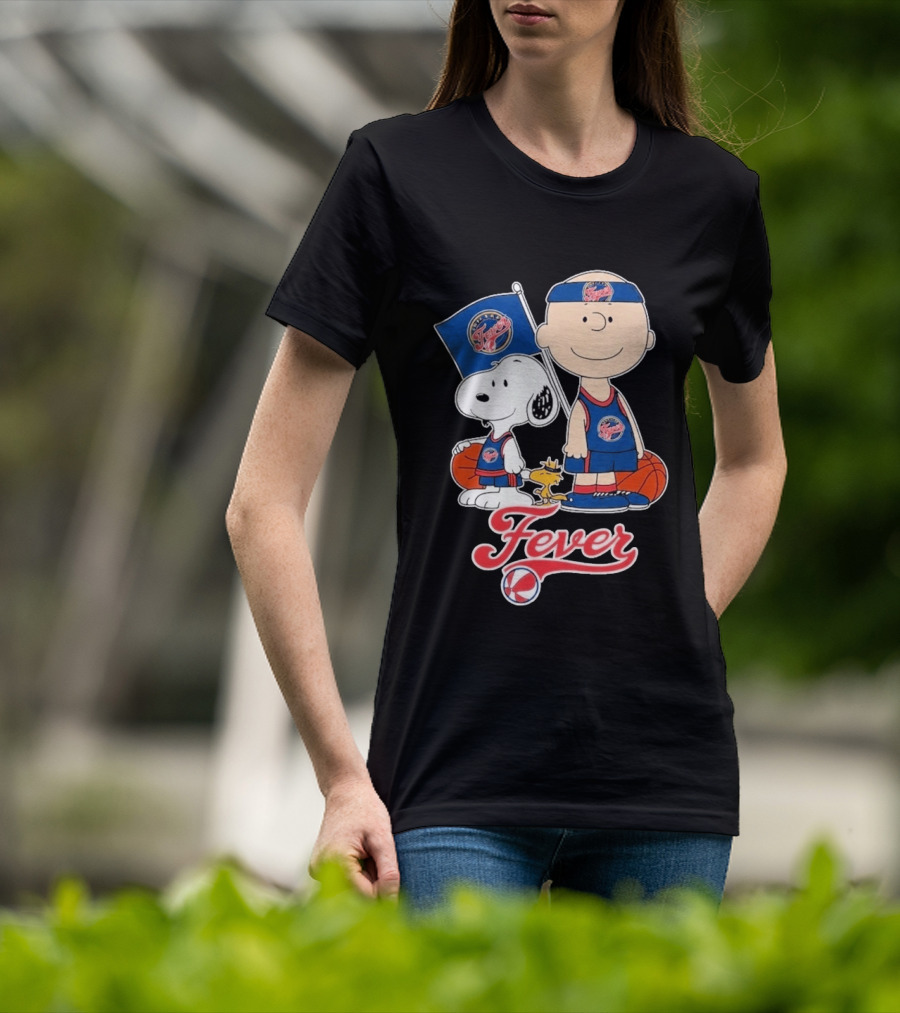 Indiana Fever Charlie Brown Snoopy WNBA Basketball Fever T-Shirt