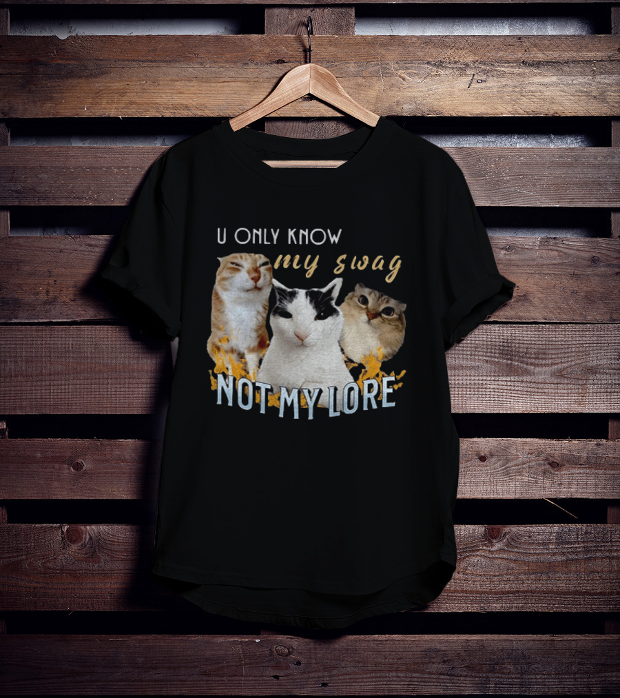 U Only Know My Swag Not My Lore Funny Cat Trio T-Shirt