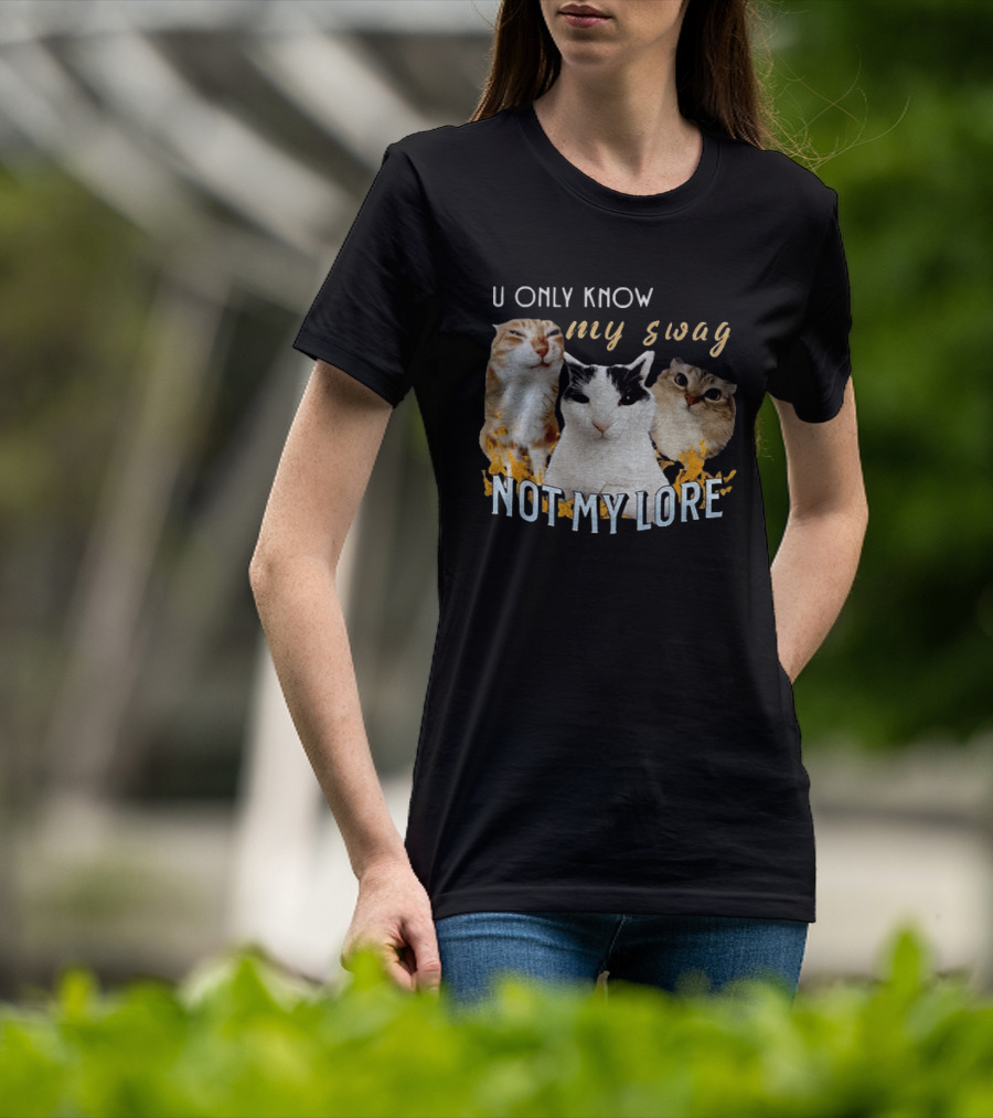 U Only Know My Swag Not My Lore Funny Cat Trio T-Shirt