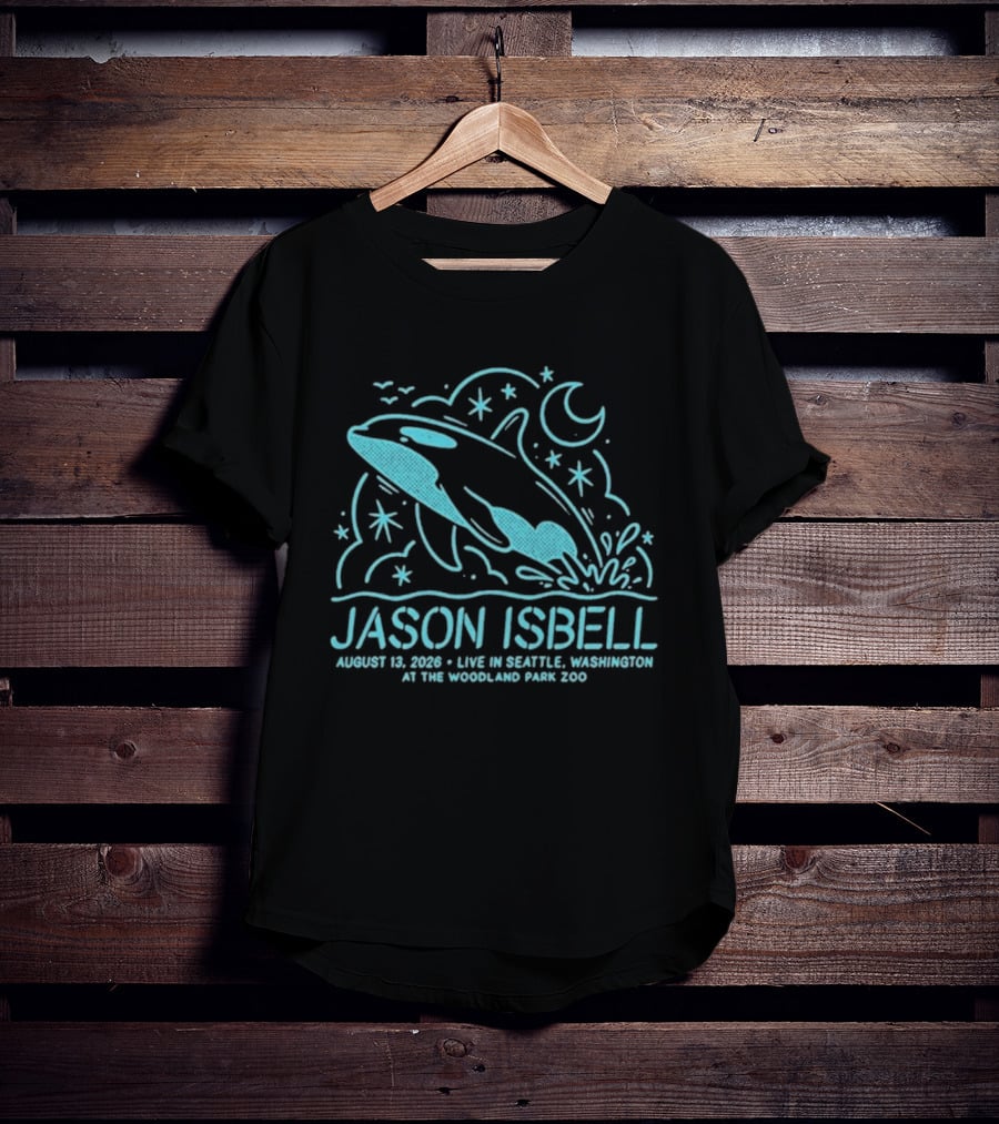 Jason Isbell Aug 13 2026 Seattle Woodland Park Zoo Whale Moon Stars T-Shirt