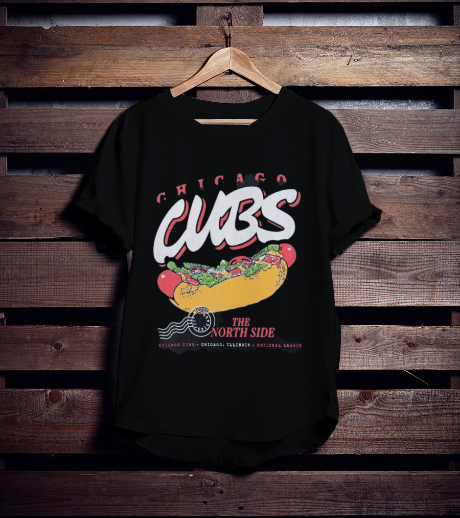 Chicago Cubs The North Side Hot Dog Chicago Illinois National League T-Shirt