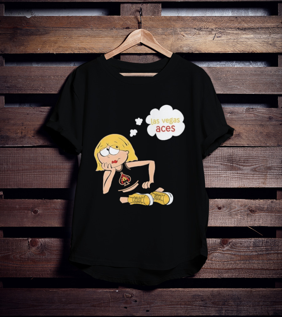 Las Vegas Aces WNBA Blonde Cartoon Girl Thought Bubble T-Shirt