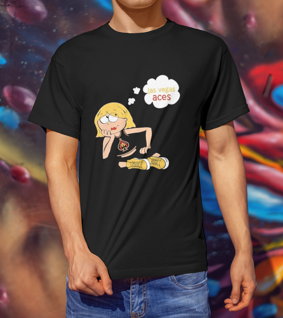 Las Vegas Aces WNBA Blonde Cartoon Girl Thought Bubble T-Shirt