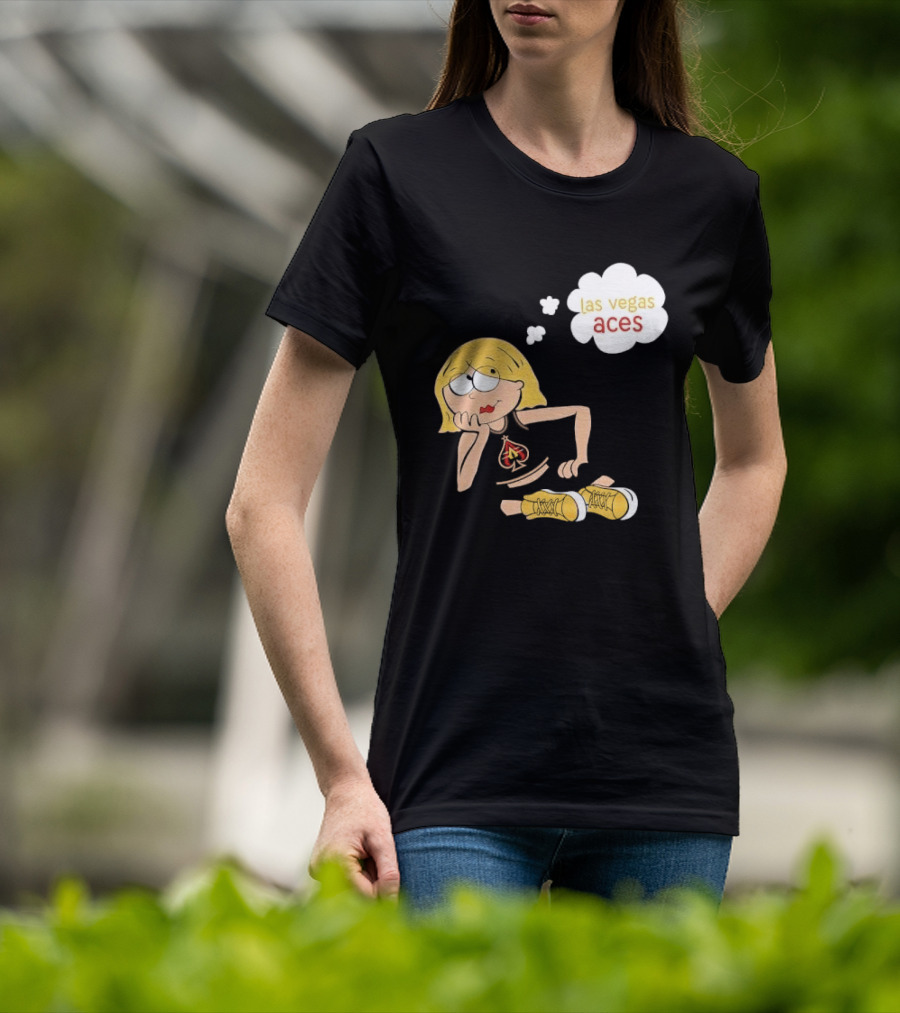Las Vegas Aces WNBA Blonde Cartoon Girl Thought Bubble T-Shirt