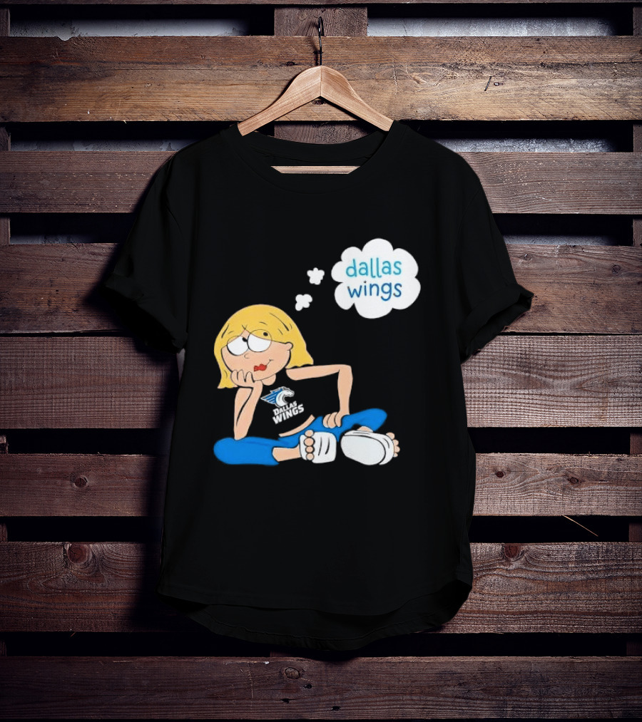 Dallas Wings WNBA Cartoon Blonde Girl Daydreaming Thought Bubble T-Shirt