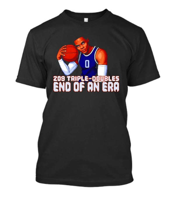 Russell Westbrook 209 Triple Doubles End Of An Era Basketball Legend Pixel T-Shirt
