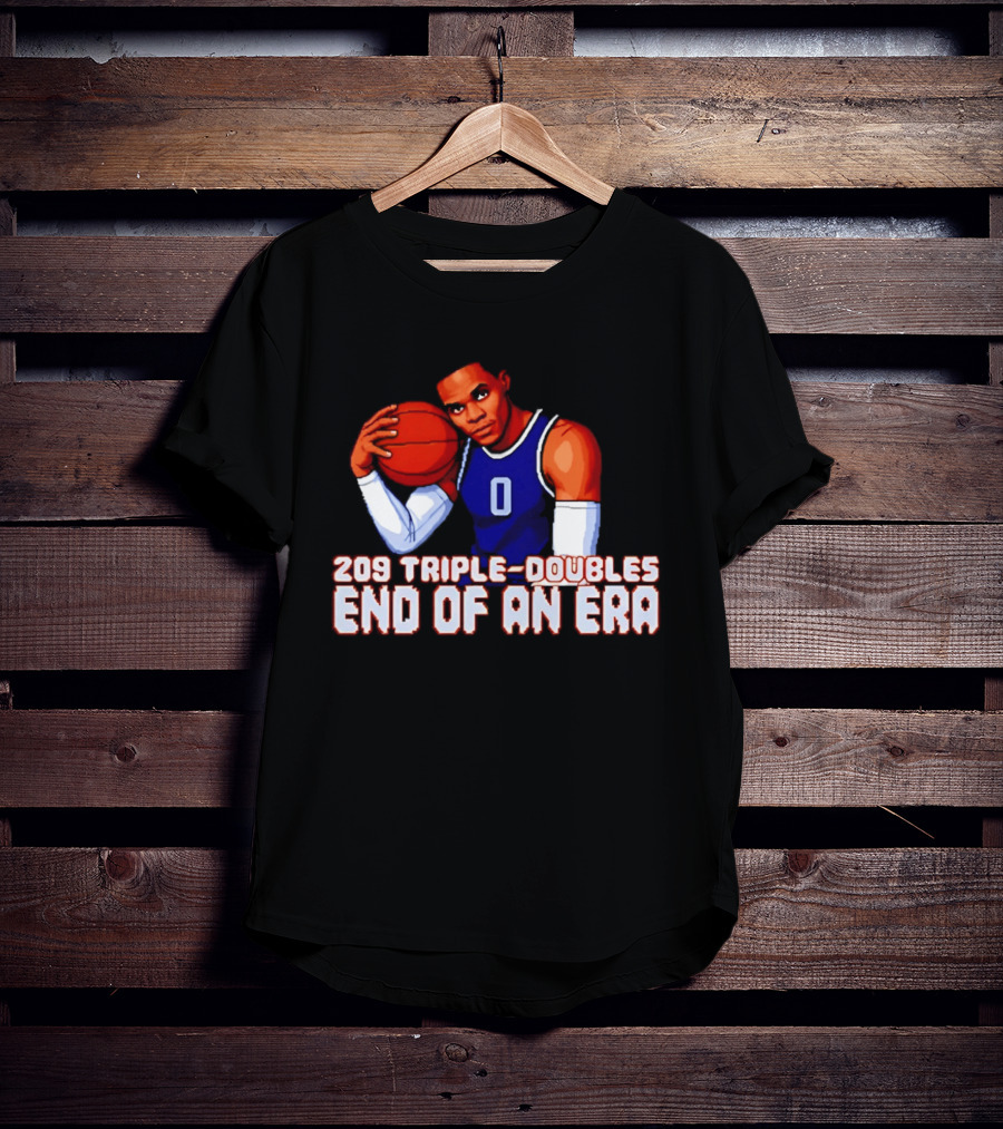 Russell Westbrook 209 Triple Doubles End Of An Era Basketball Legend Pixel T-Shirt
