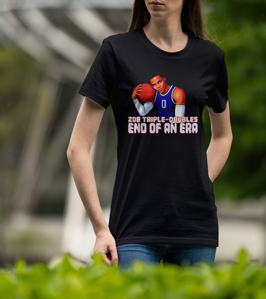 Russell Westbrook 209 Triple Doubles End Of An Era Basketball Legend Pixel T-Shirt