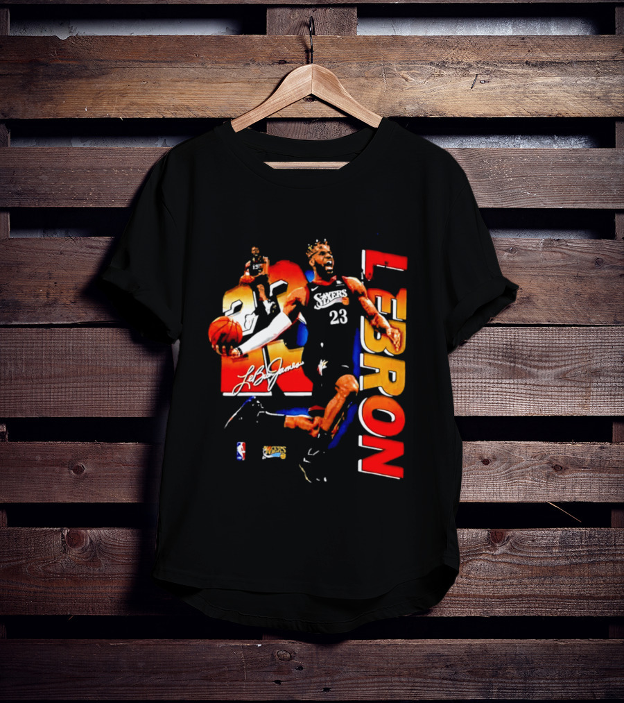 LeBron James 23 Sixers NBA Bootleg Philadelphia 76ers T-Shirt