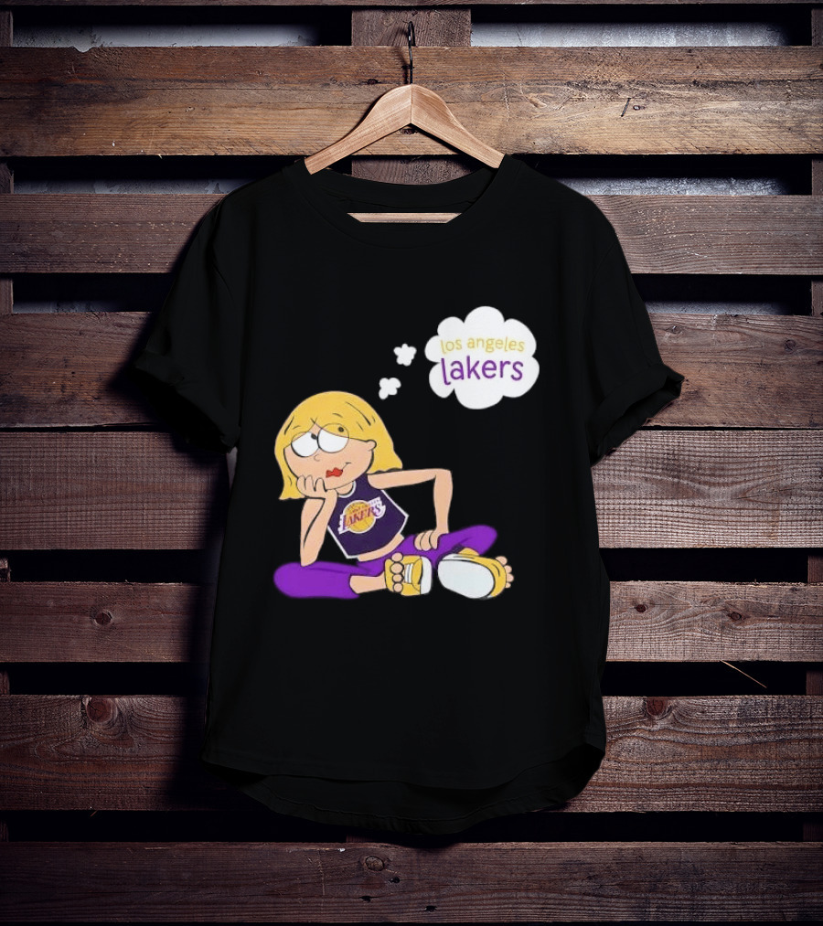 Los Angeles Lakers Cartoon Girl Daydreaming Thought Bubble T-Shirt