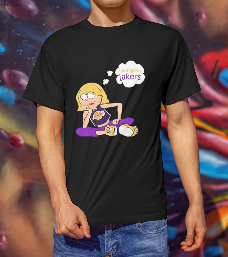 Los Angeles Lakers Cartoon Girl Daydreaming Thought Bubble T-Shirt