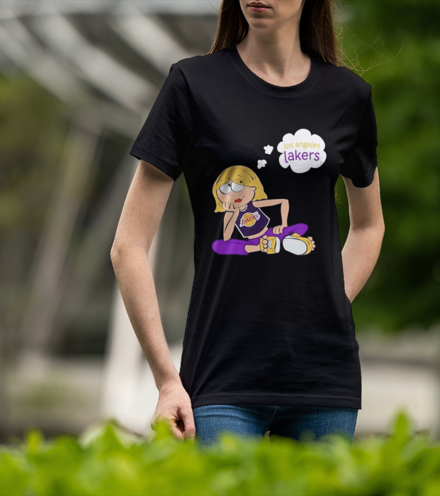 Los Angeles Lakers Cartoon Girl Daydreaming Thought Bubble T-Shirt