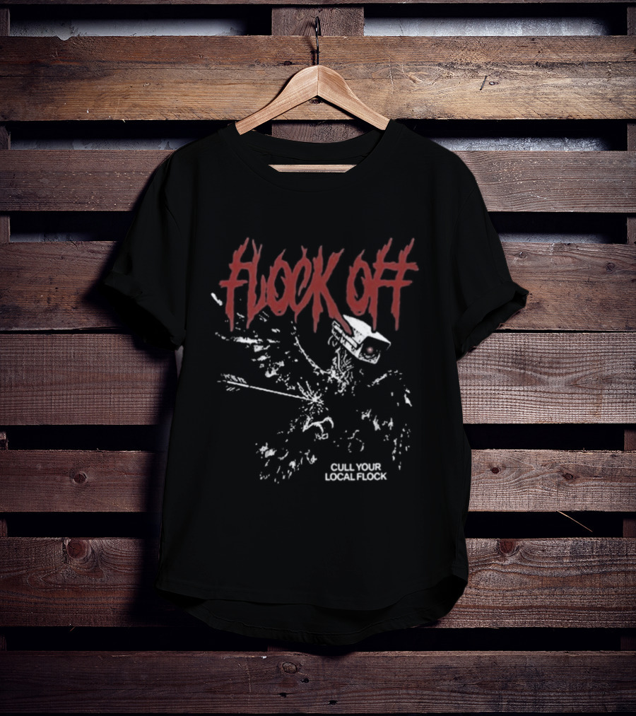 Tucker Carlson Flock Off Cull Your Local Flock Skeleton Bird Red T-Shirt