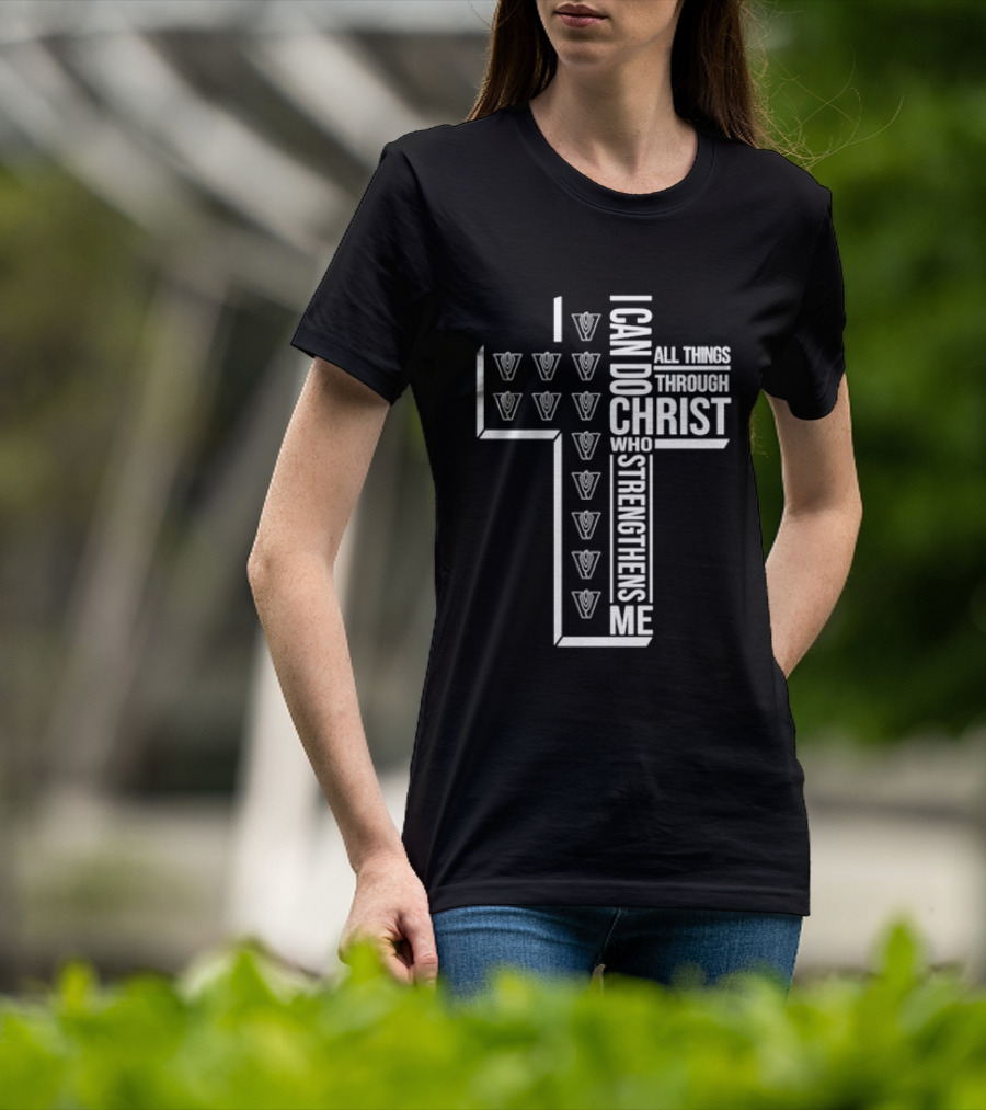 Vandegrift Crown Trio I Can Do All Things Through Christ Who Strengthens Me T-Shirt