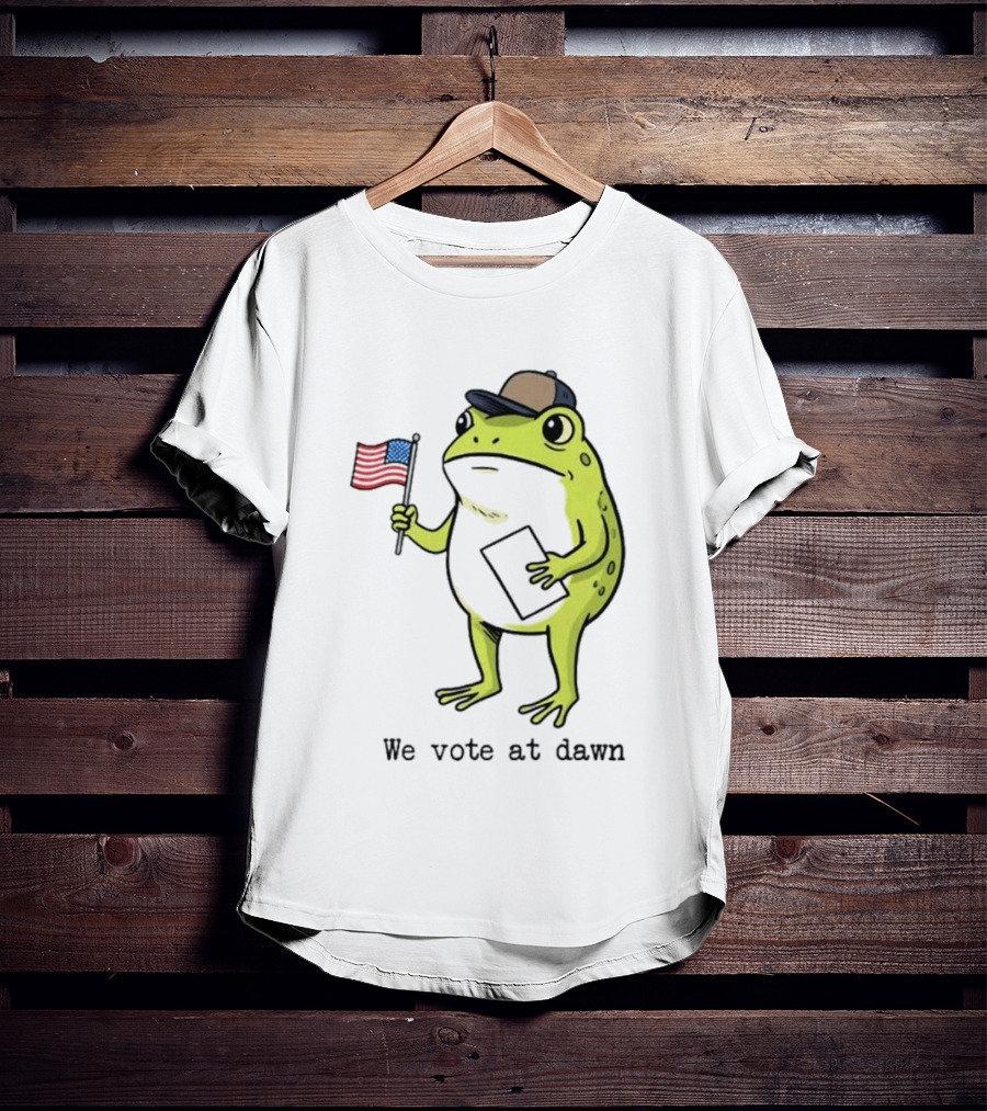 American Frog With Flag We Vote At Dawn T-Shirt