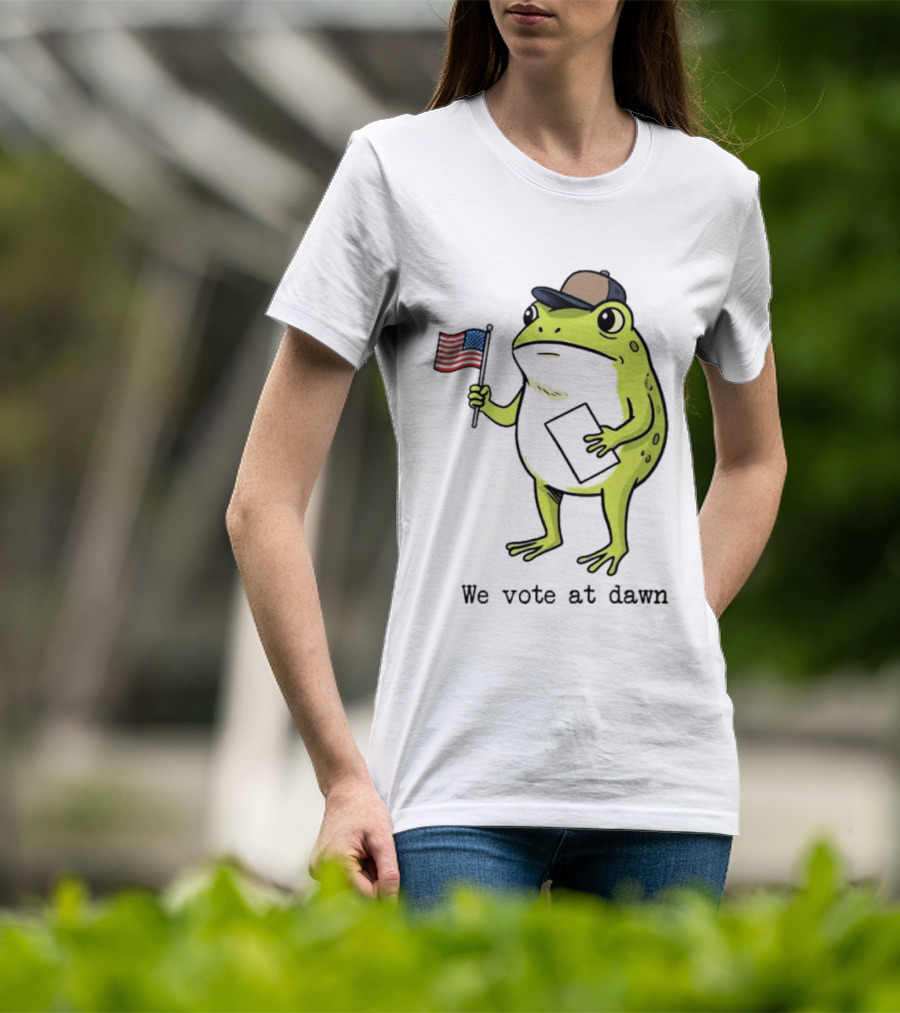 American Frog With Flag We Vote At Dawn T-Shirt