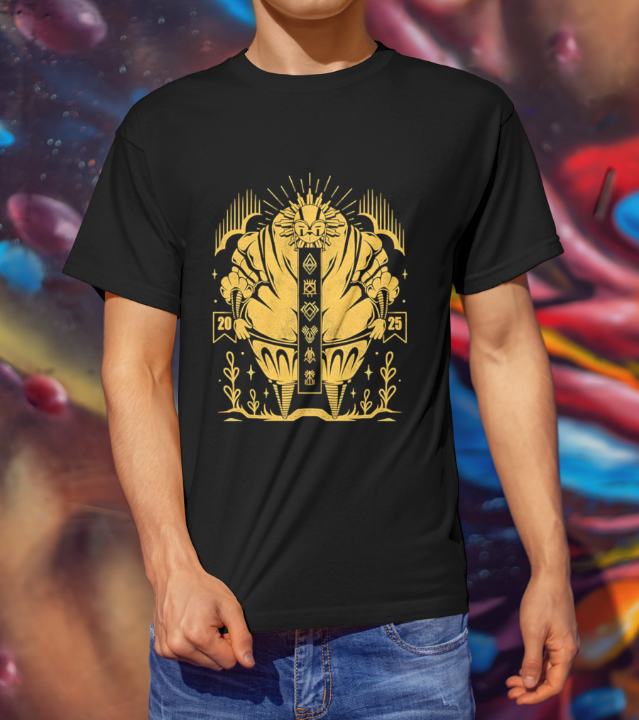 2025 Sun God Symbols Ornate Geometric Motif T-Shirt