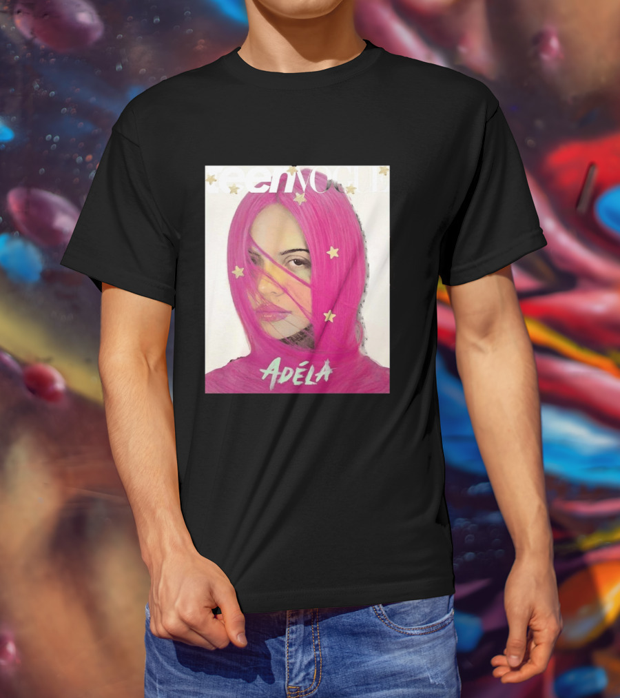 Teen Vogue Cover Adéla Pink Hair Star Accents T-Shirt