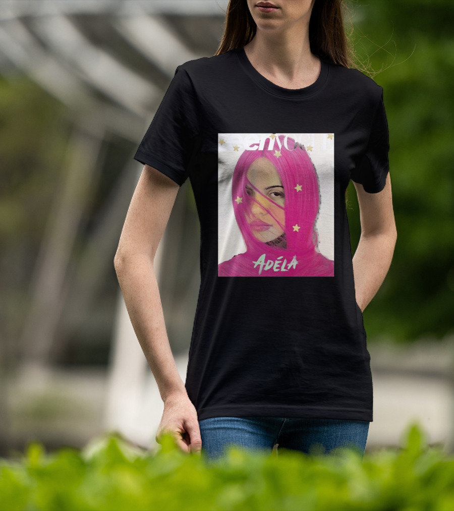 Teen Vogue Cover Adéla Pink Hair Star Accents T-Shirt