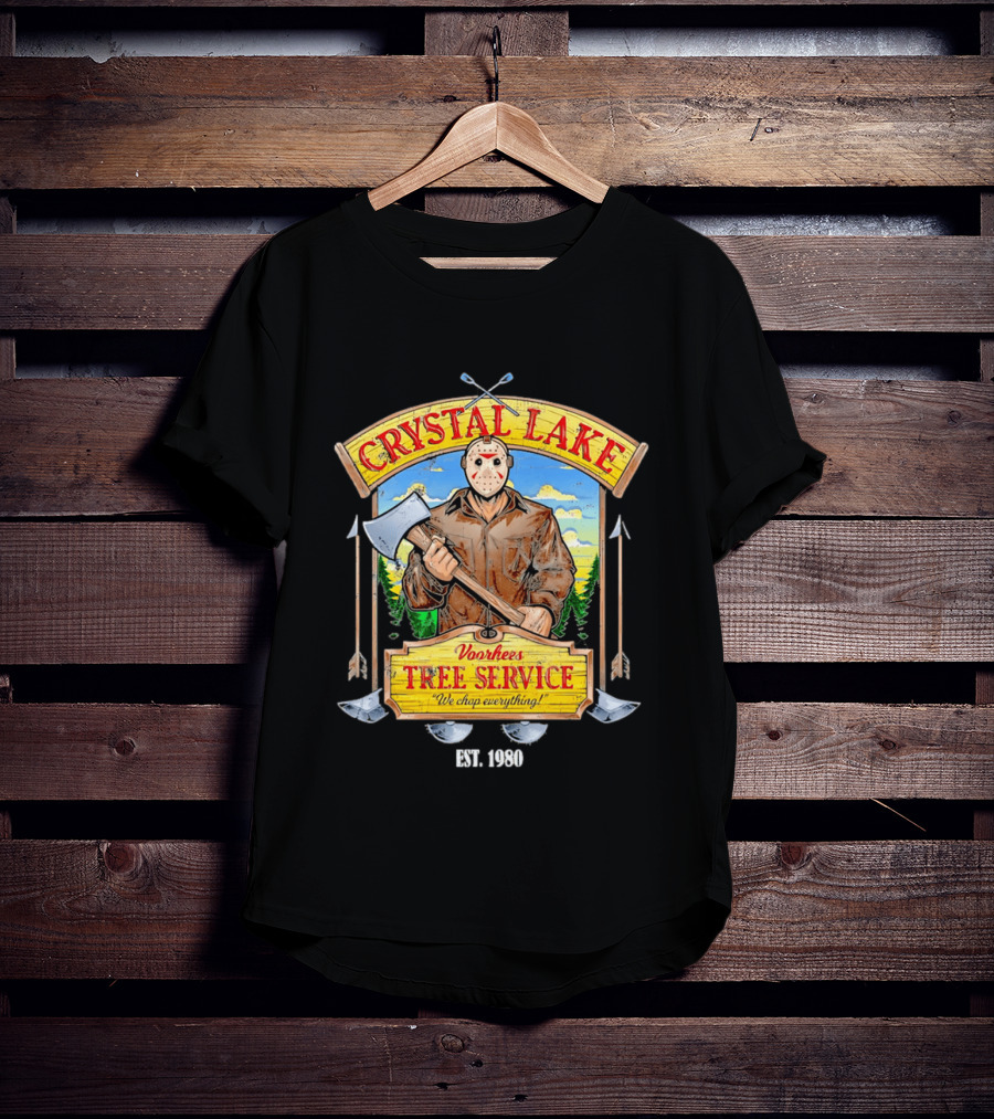 Crystal Lake Voorhees Tree Service We Chop Everything Est 1980 T-Shirt