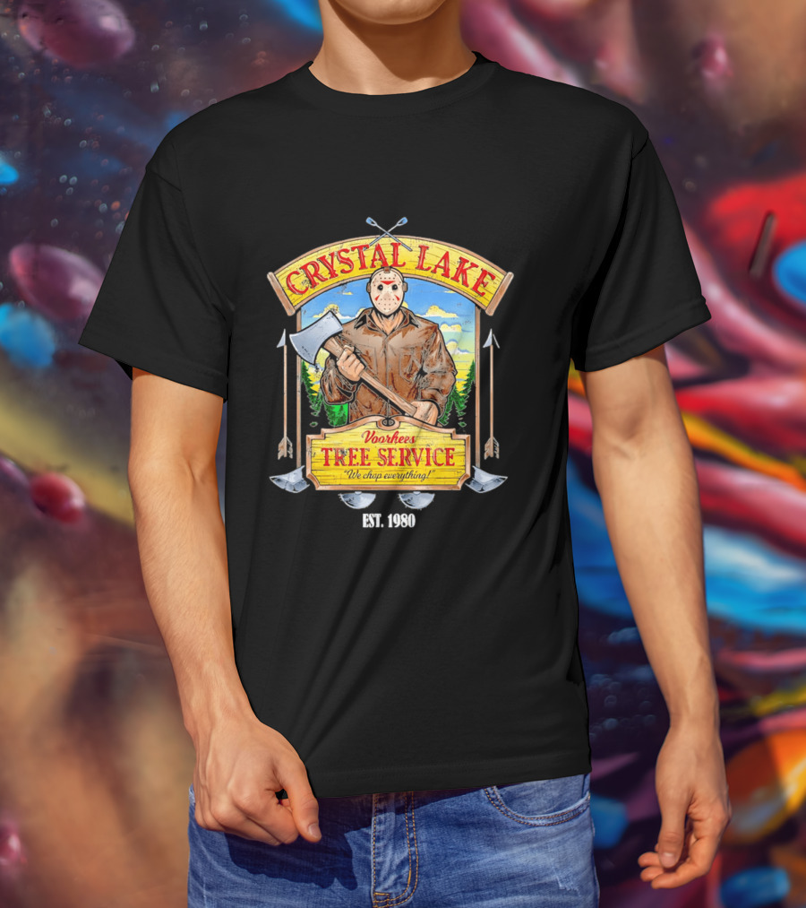 Crystal Lake Voorhees Tree Service We Chop Everything Est 1980 T-Shirt