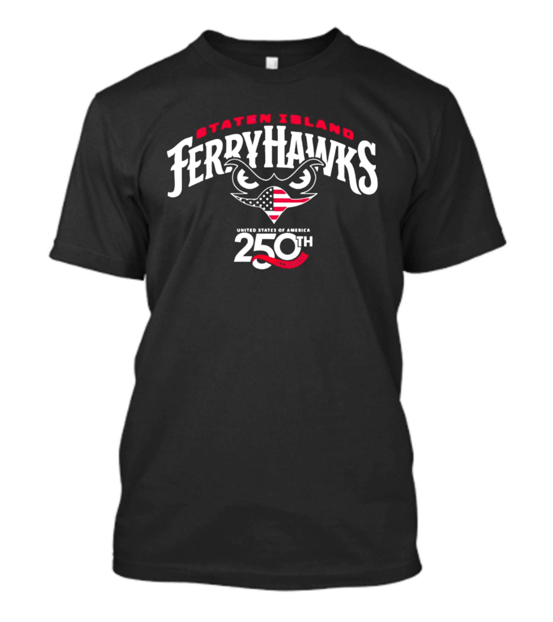 Staten Island FerryHawks United States Of America 250th Anniversary Hawk Head American Flag T-Shirt