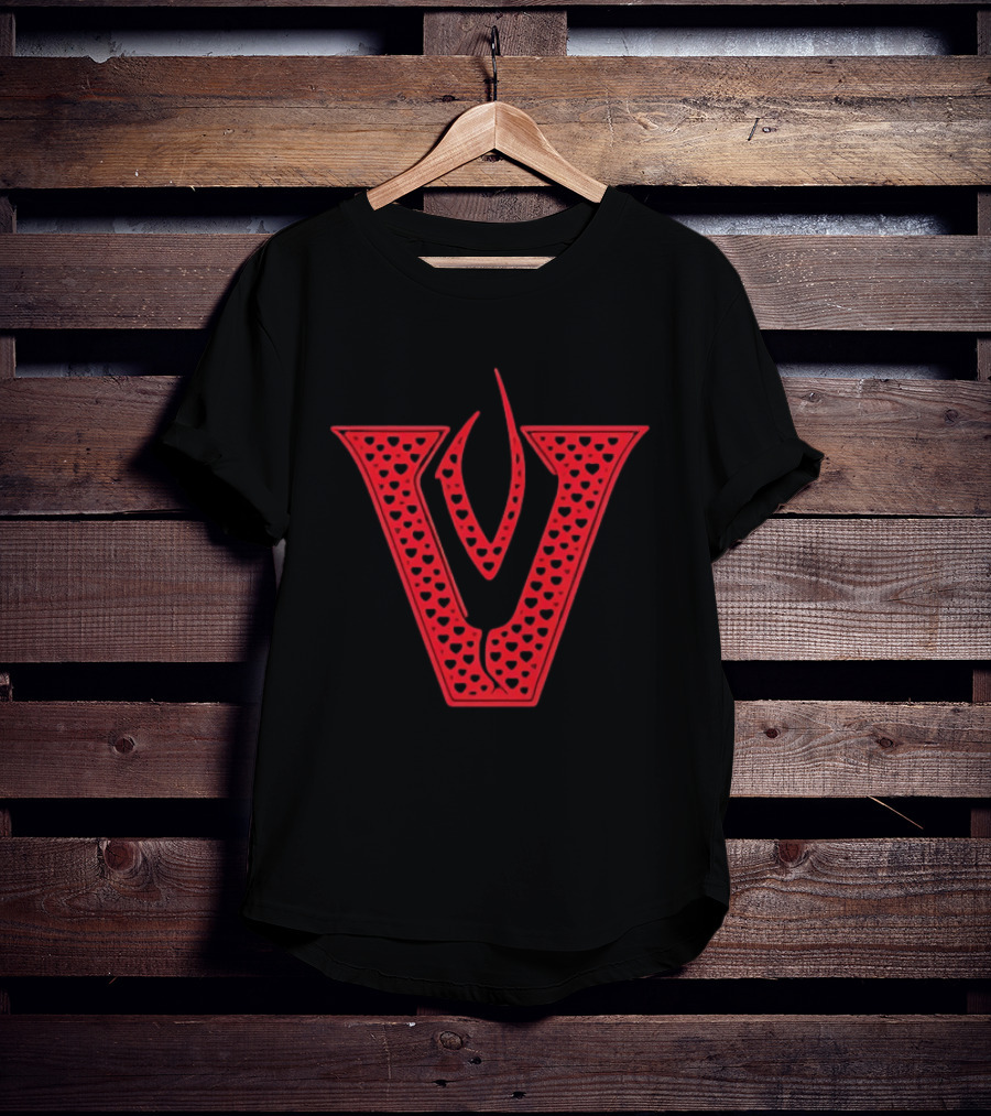 Red V Filled Hearts Flame T-Shirt