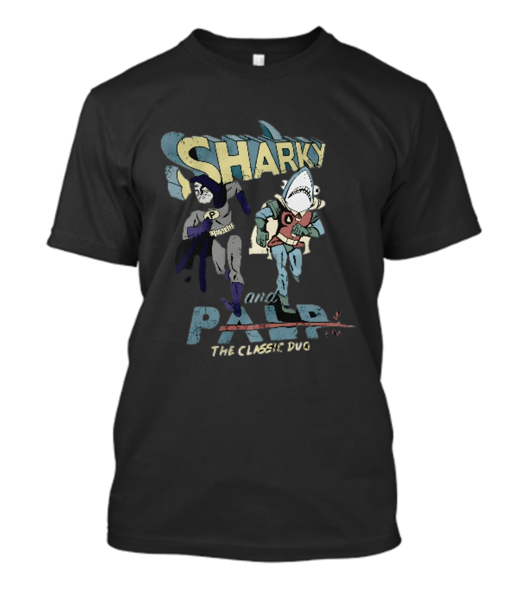 Sharky And Palp The Classic Duo Vintage Superhero T-Shirt