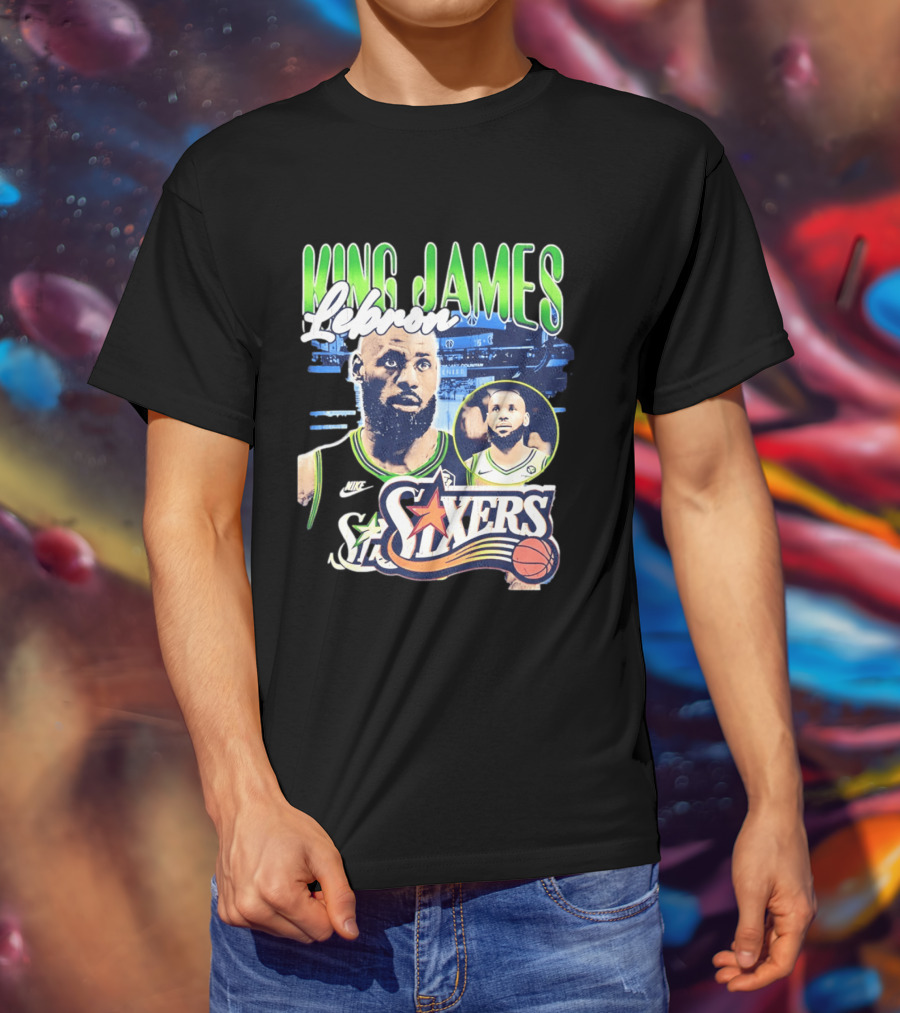 LeBron King James Sixers Philadelphia 76ers NBA Basketball Nike T-Shirt